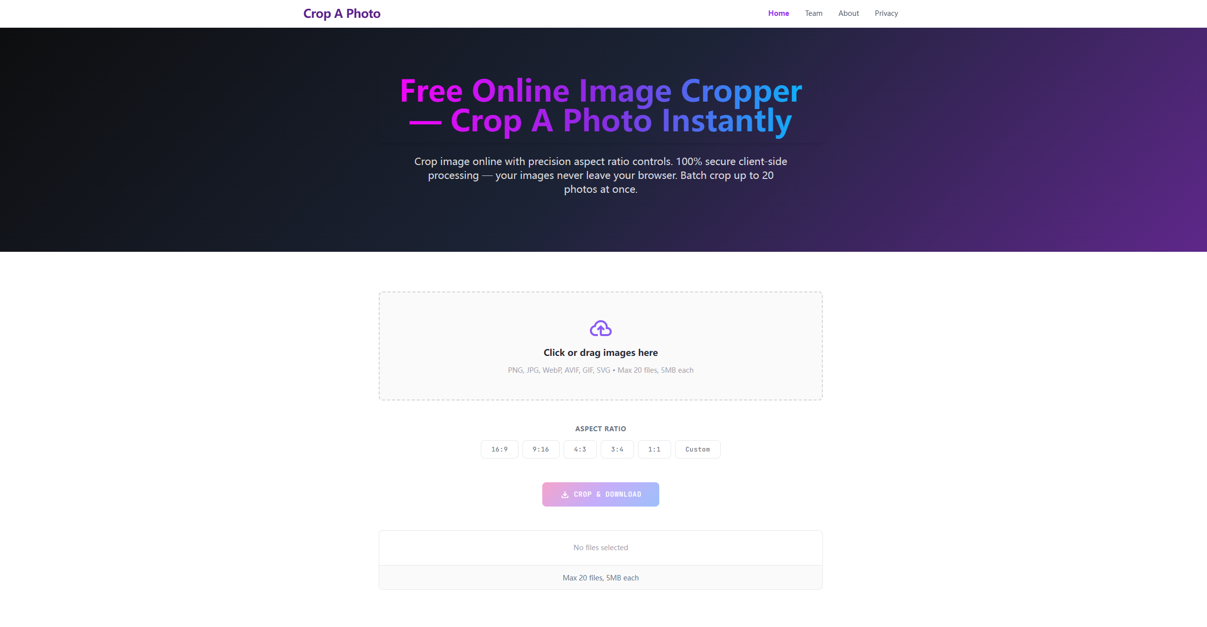 Crop a Photo Tool Screenshot